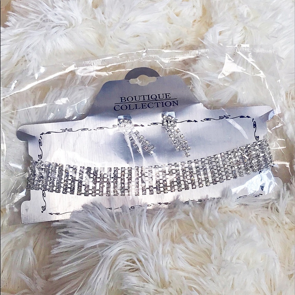 Diamond choker & Earrings
